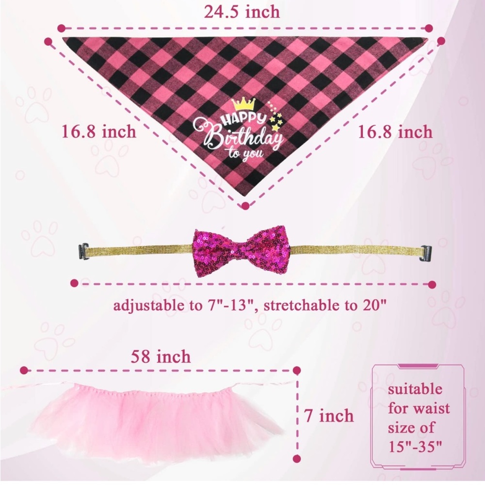 New BIEOFFEI Dog Birthday Party Supplies - Dog Birthday Party (6 Pieces Set) - Picture 4 of 8